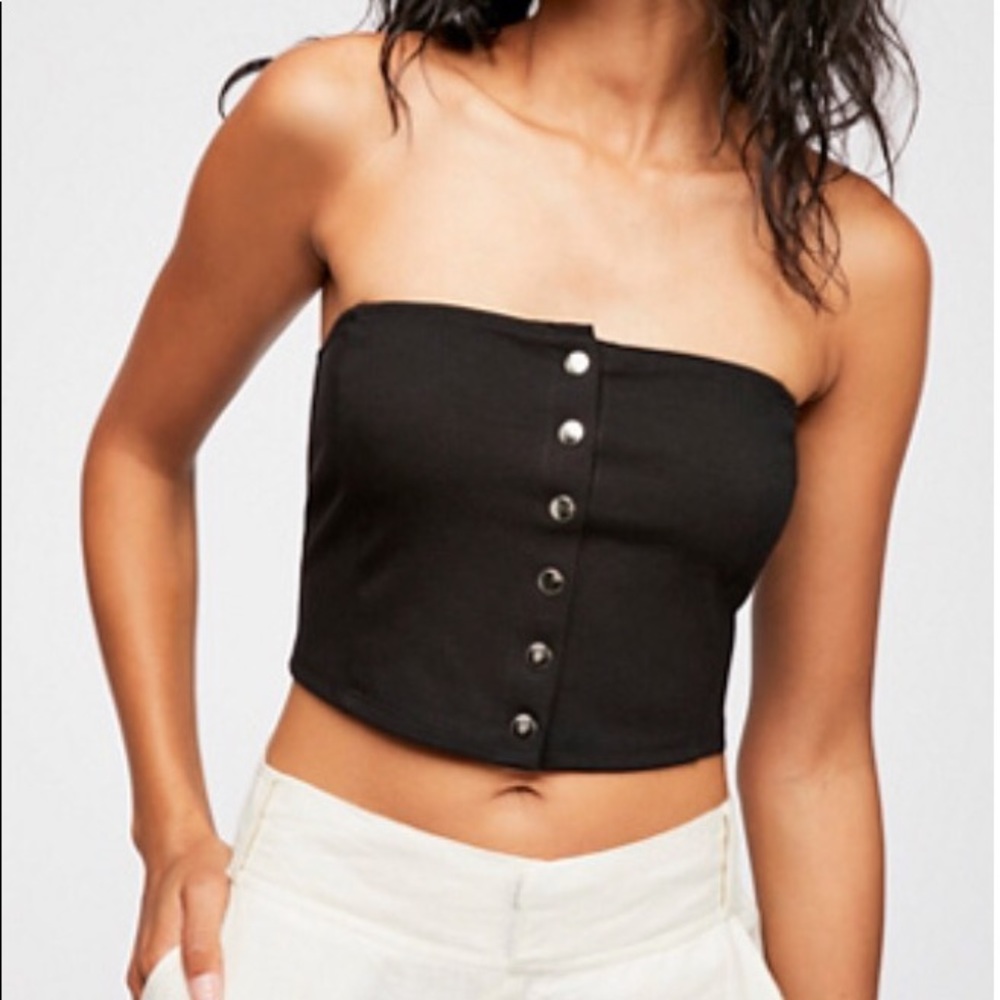 Free People Button Up Tube Top
